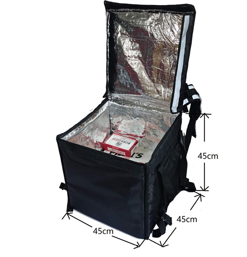 Packir PK-92V: Large Rigid Heavy Duty Food Delivery Box for Motorcycle, Insulated Pizza Delivery Bag for Bicycle/Scooter, Top Loading, 17" x 17" x 17", Collapsible, Waterproof - Image 4